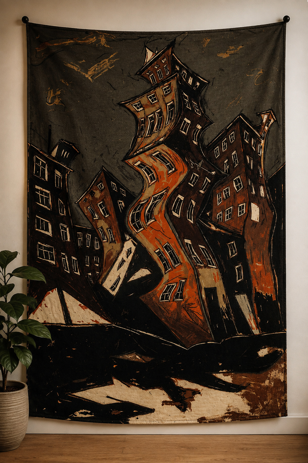 Black Housing Pop Art Tapestry