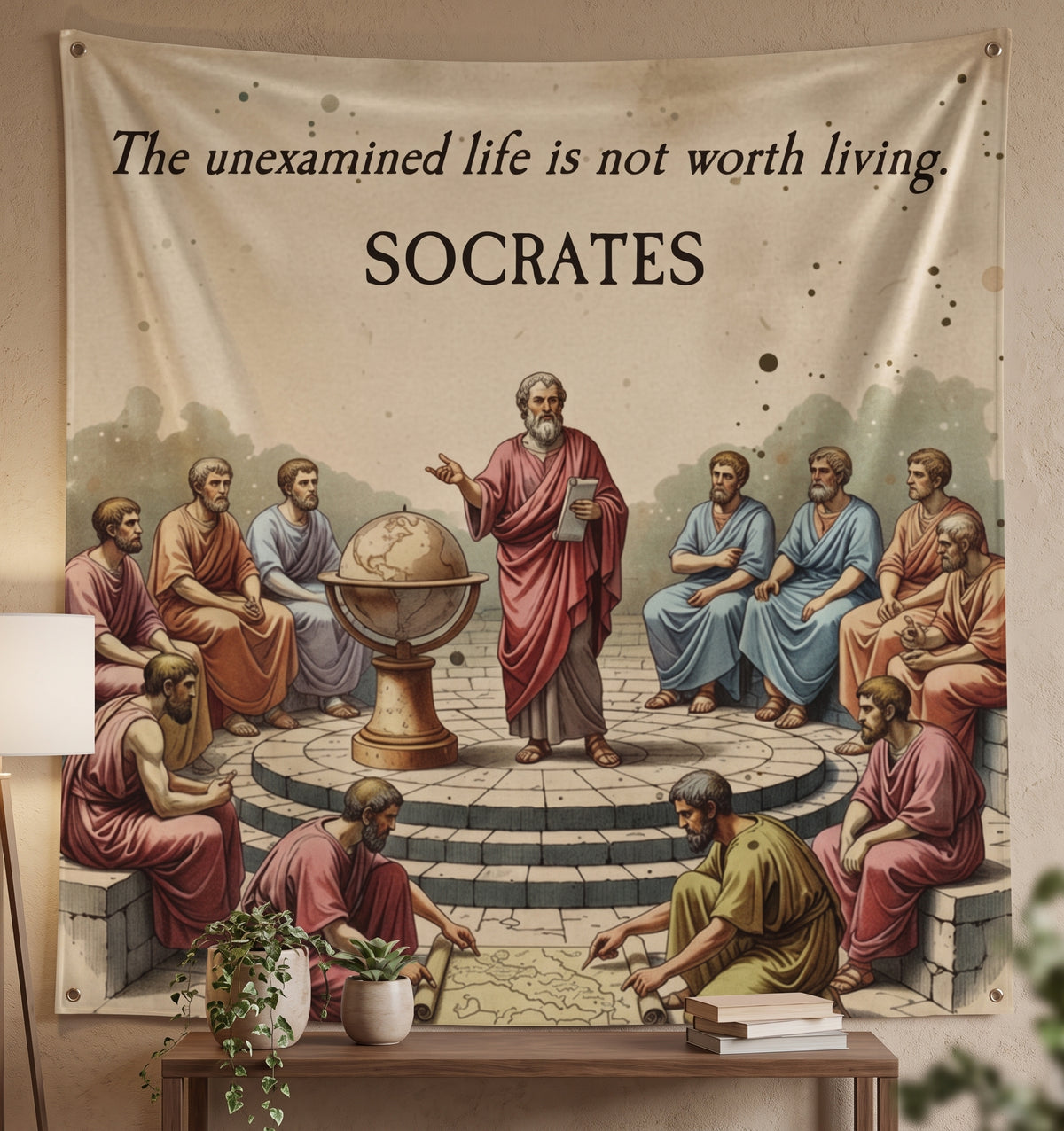 Socrates and Disciples Wall Tapestry