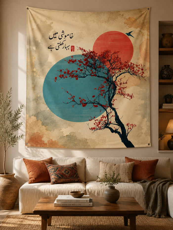 Khamoshi Urdu Quotation Tapestry