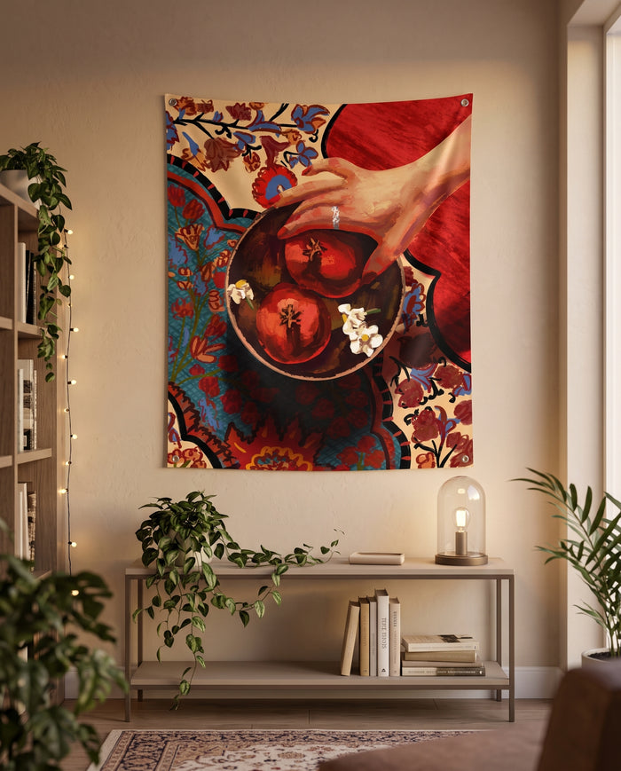 Red Persian Art Tapestry