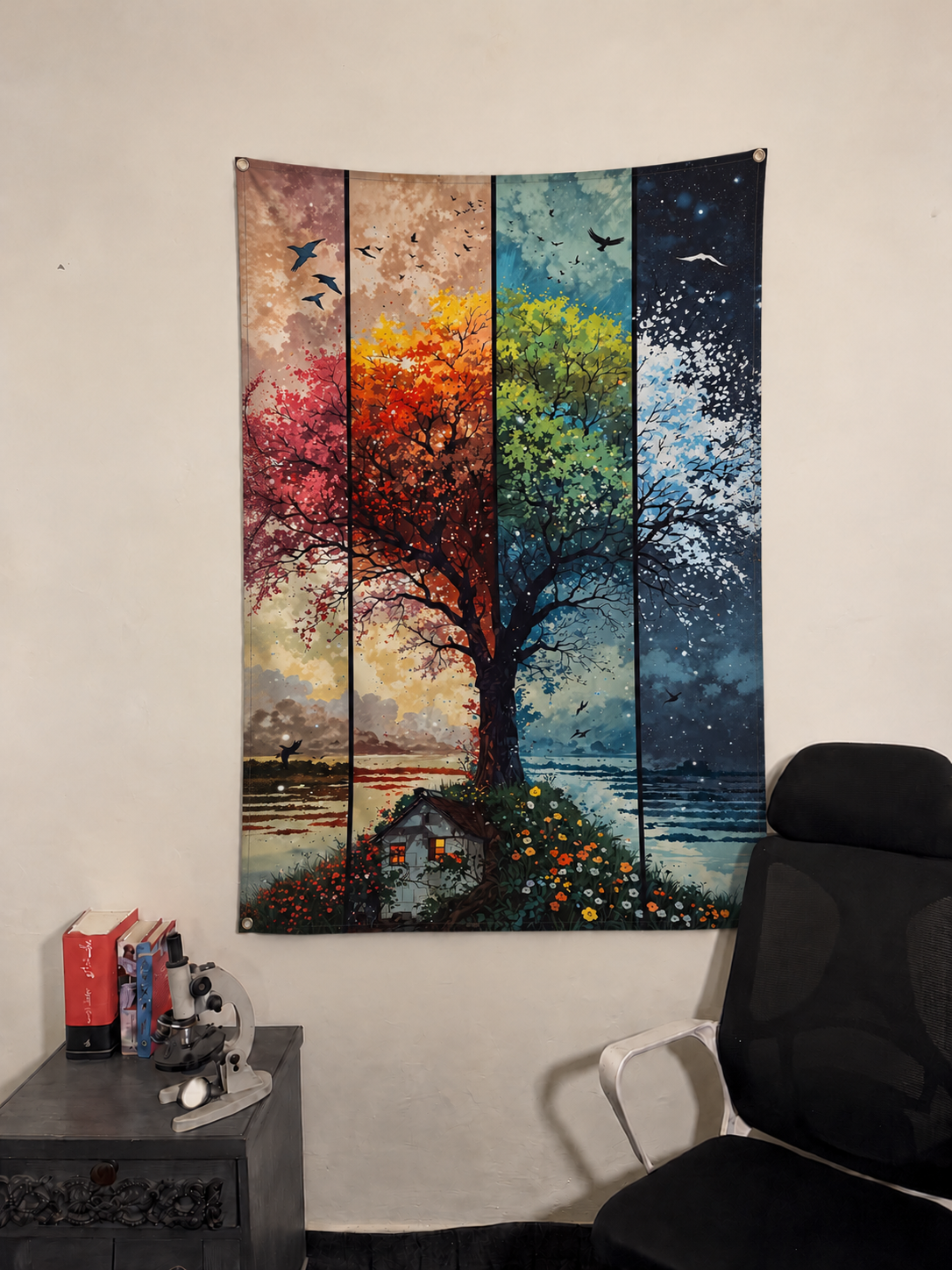 Four Seasons Tree Wall Tapestry