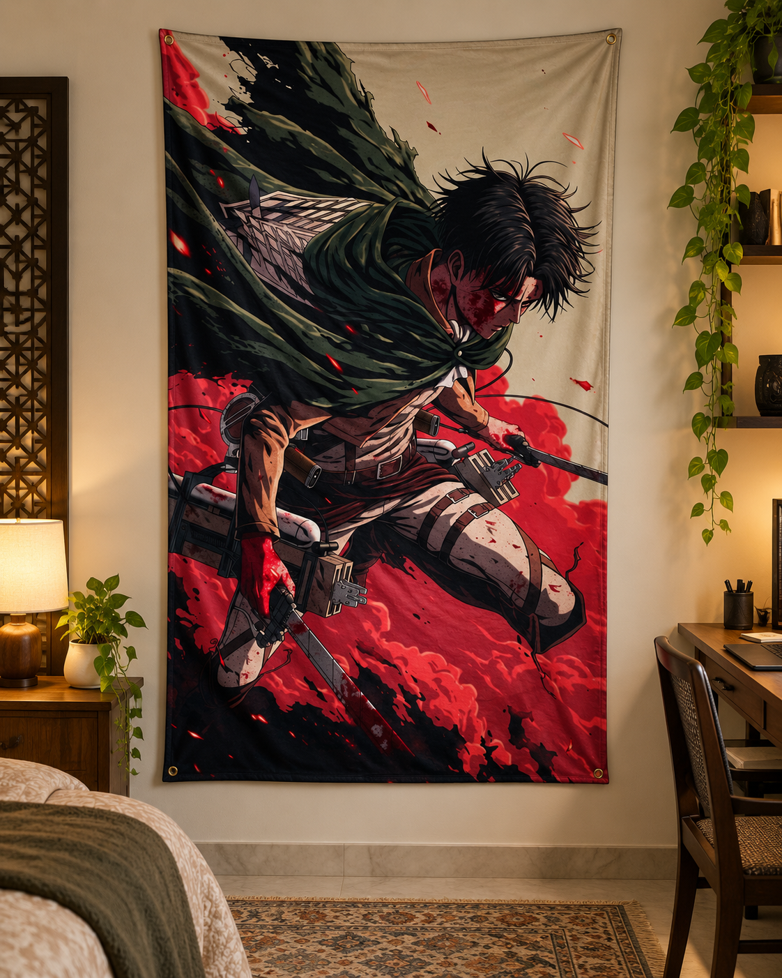 Levi in Red Wall Tapestry