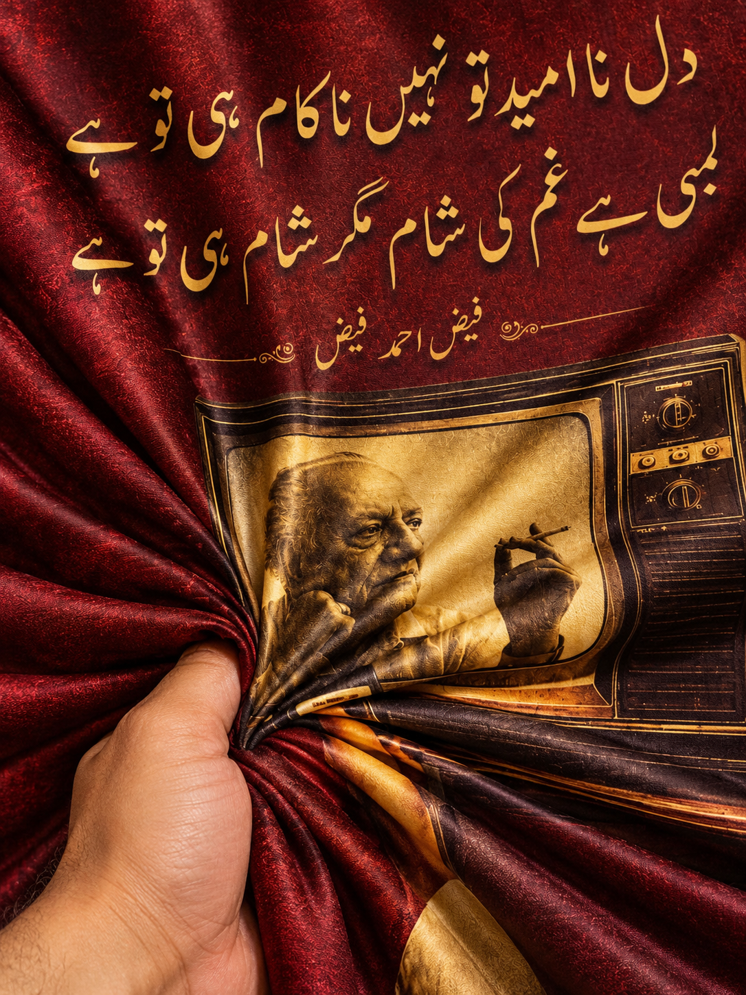 Lambi Hai Gham Ki Sham Faiz Poetry Wall Tapestry