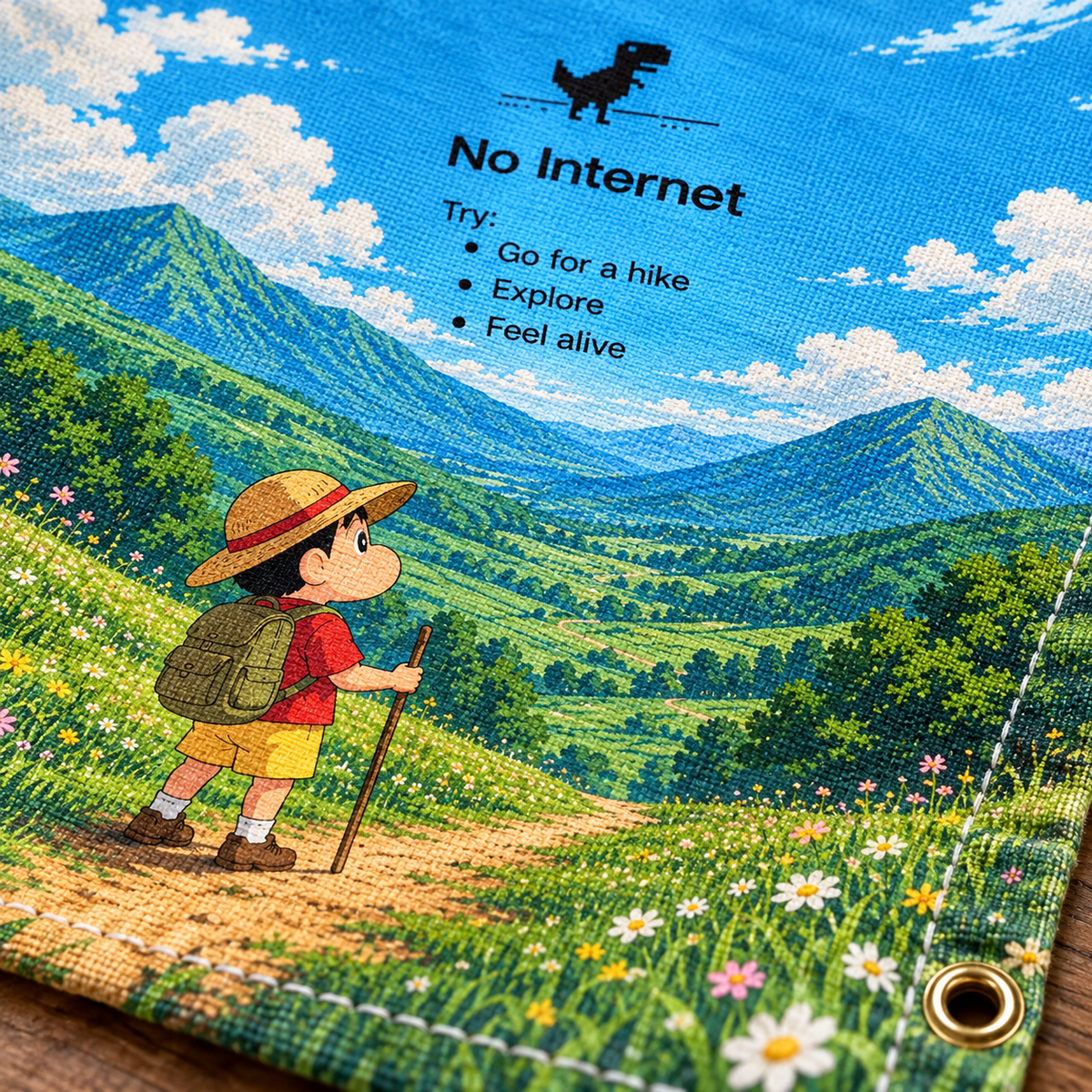 Shin-chan Enjoying Nature Wall Tapestry