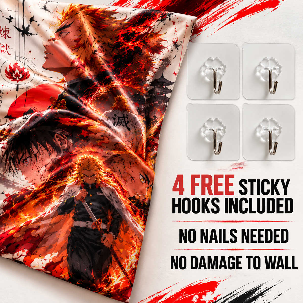 Flame Demon Killer Wall Tapestry