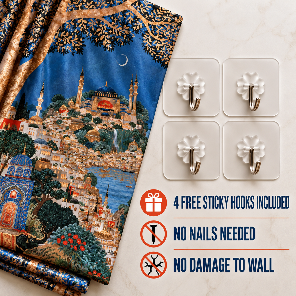 Ottoman Moonlit Wall Tapestry