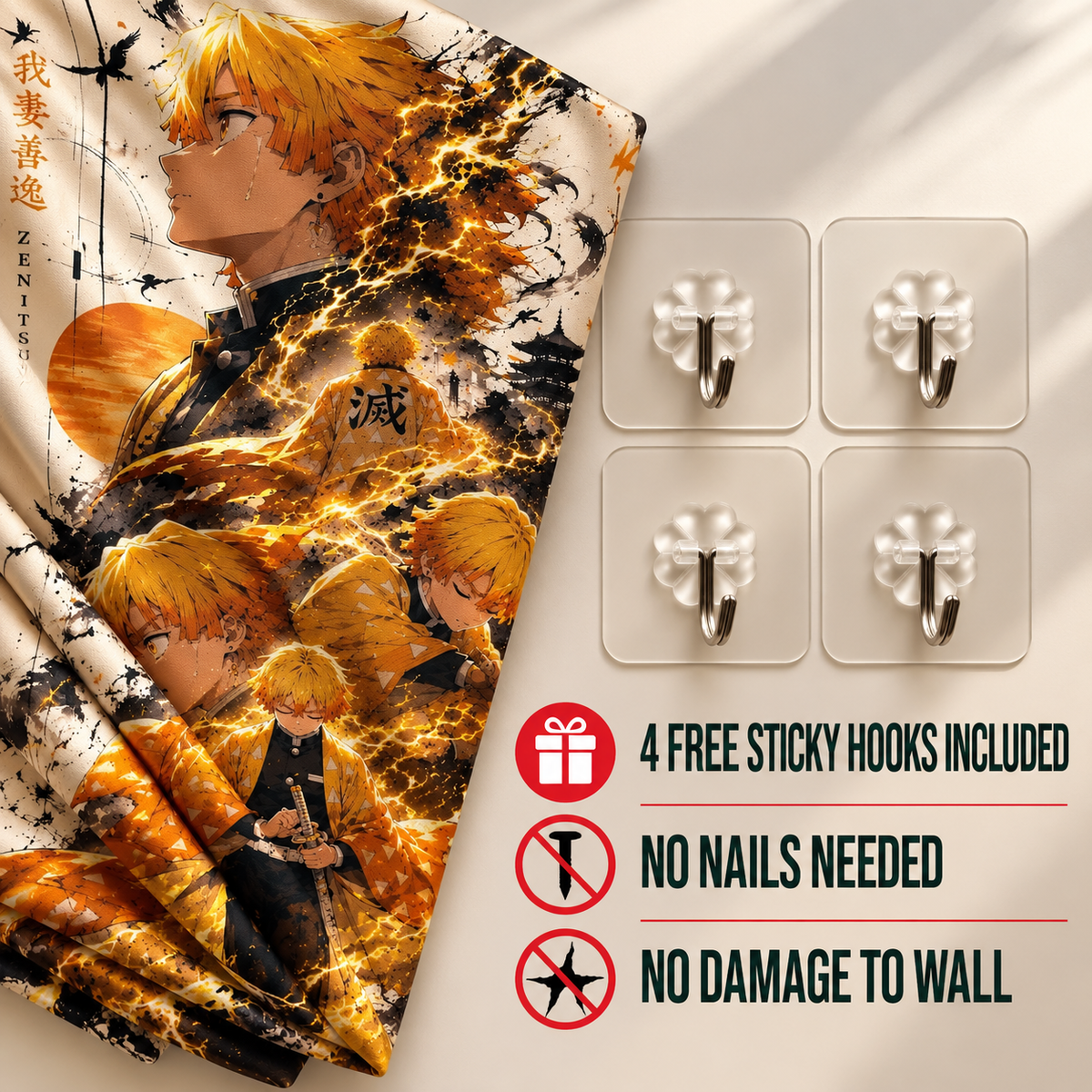 Zenitsu Demon Slayer Wall Tapestry