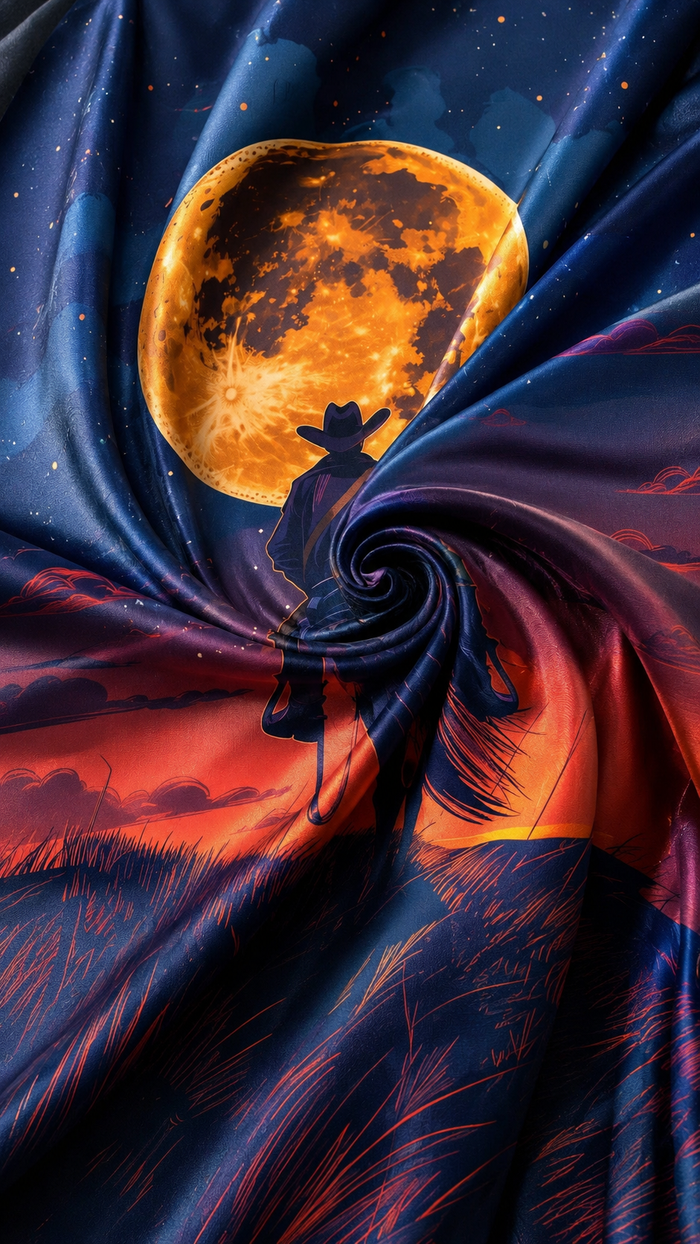 Horse Rider Moonlight Art Tapestry