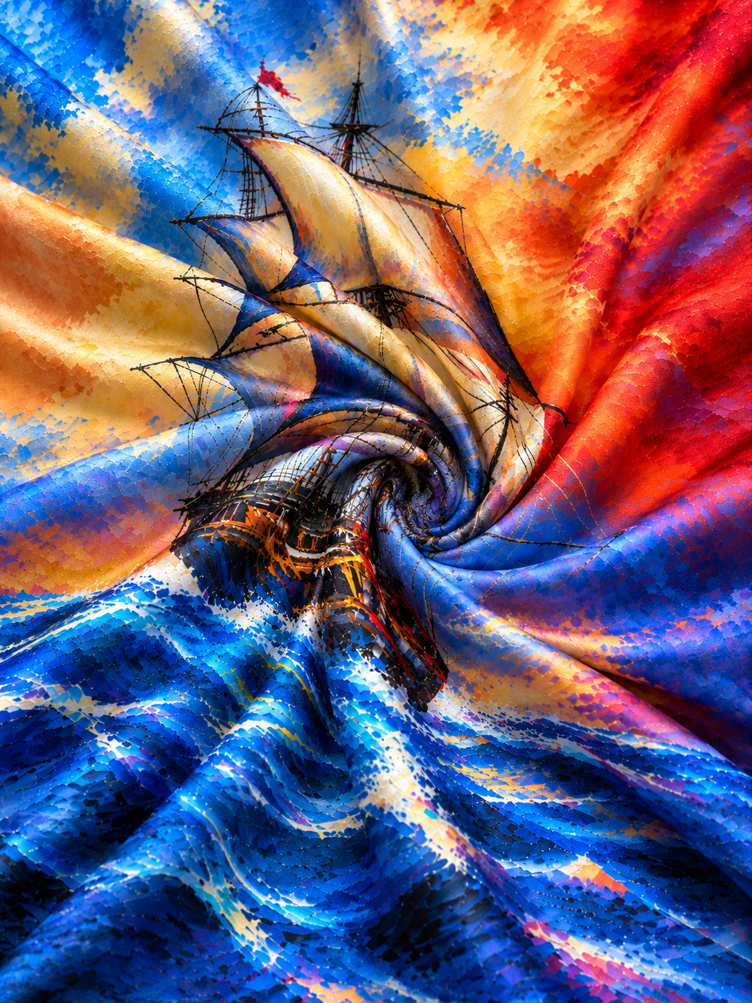 Artistic Boat Wall Tapestry