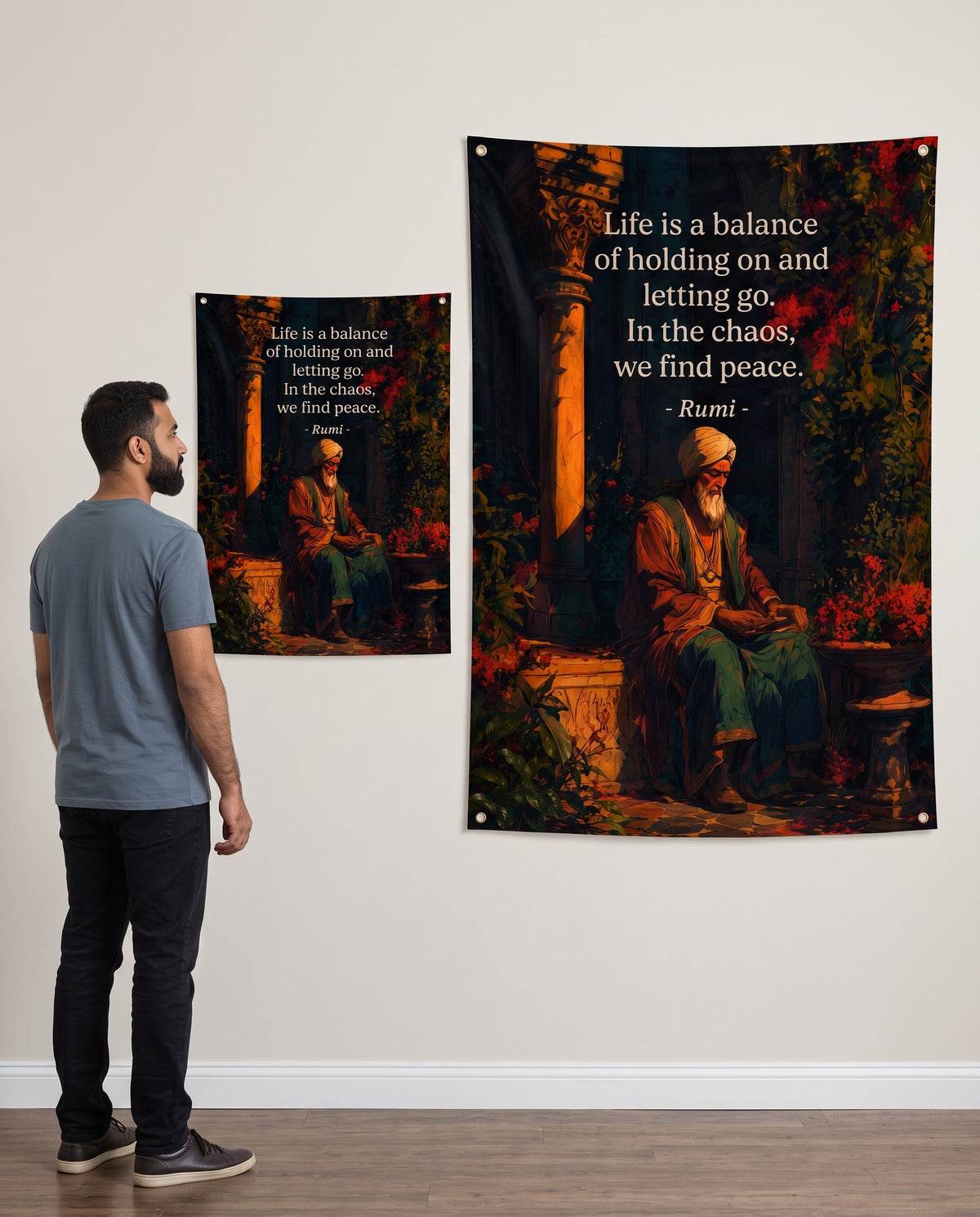 Balance in Life Rumi Wall Tapestry