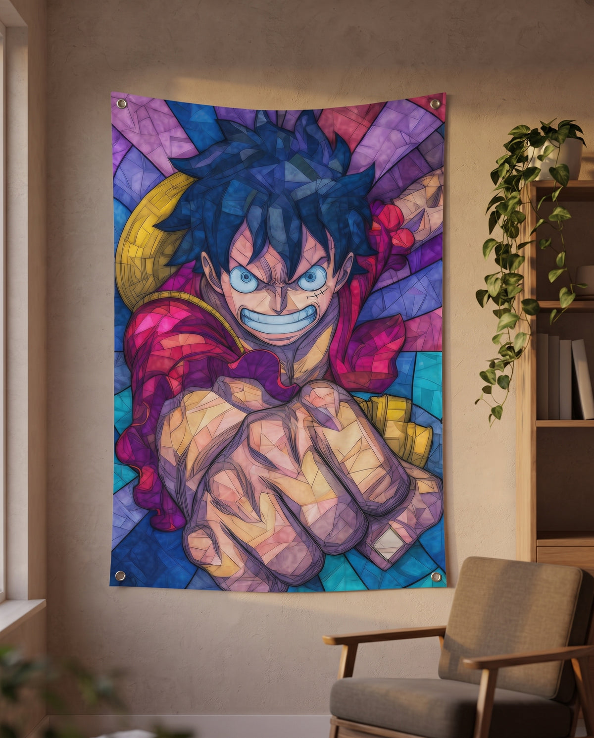 Punching Luffy One Piece Wall Tapestry