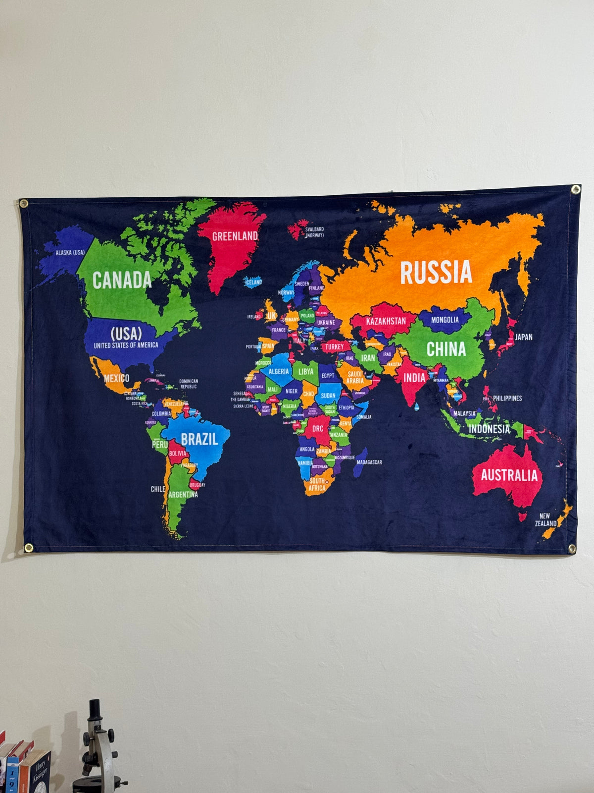 World Map Wall Tapestry