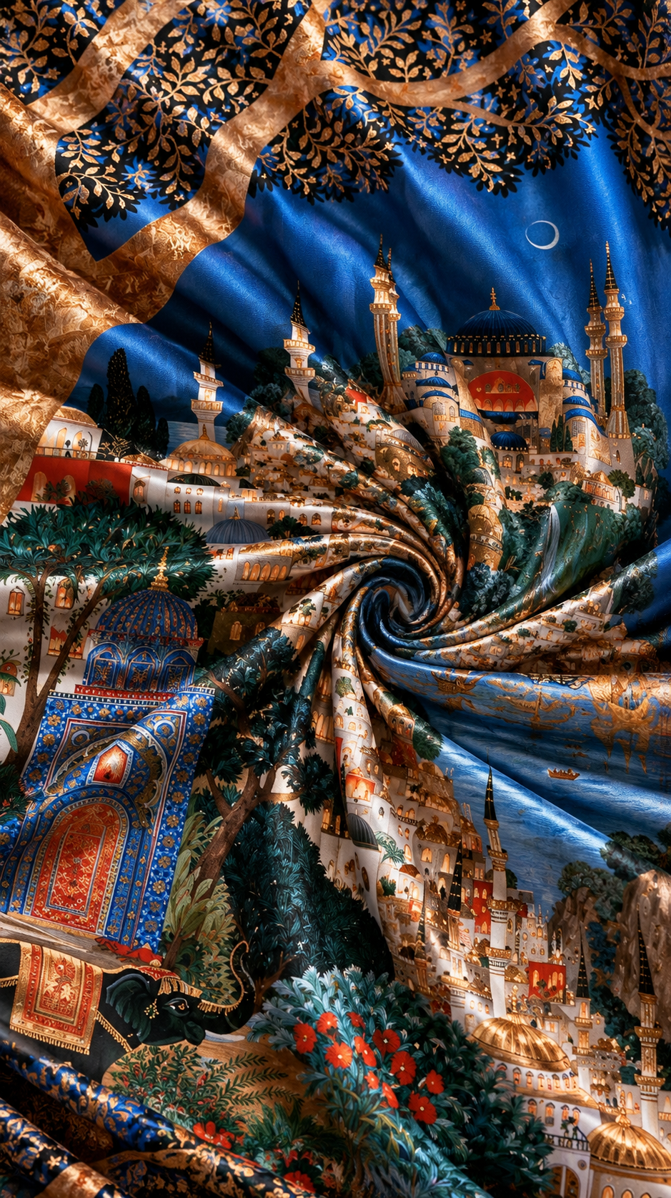 Ottoman Moonlit Wall Tapestry