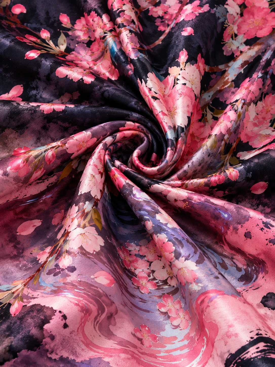 Cherry Blossom Waters Wall Tapestry