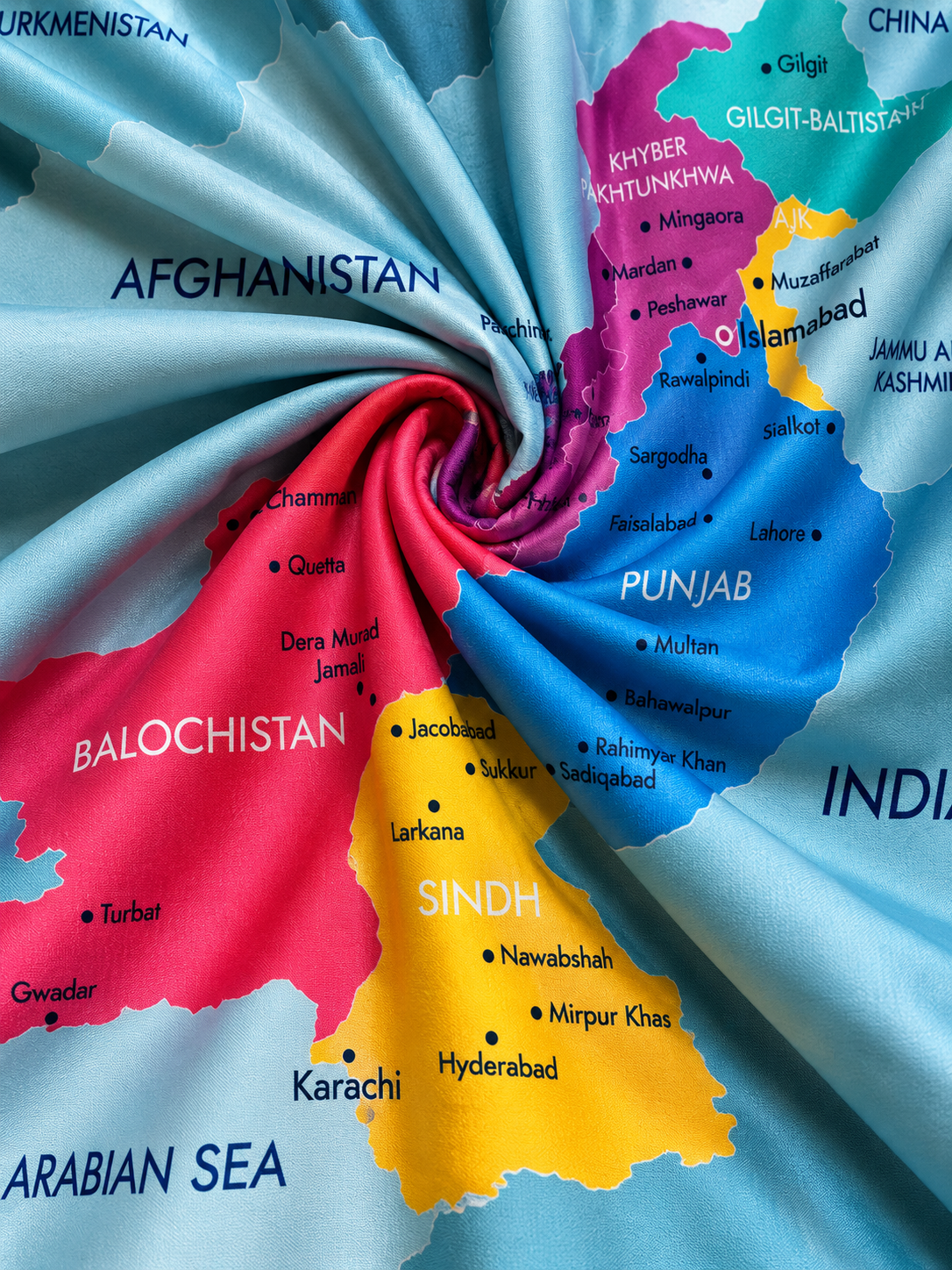 Accurate Pakistan Map Wall Tapestry