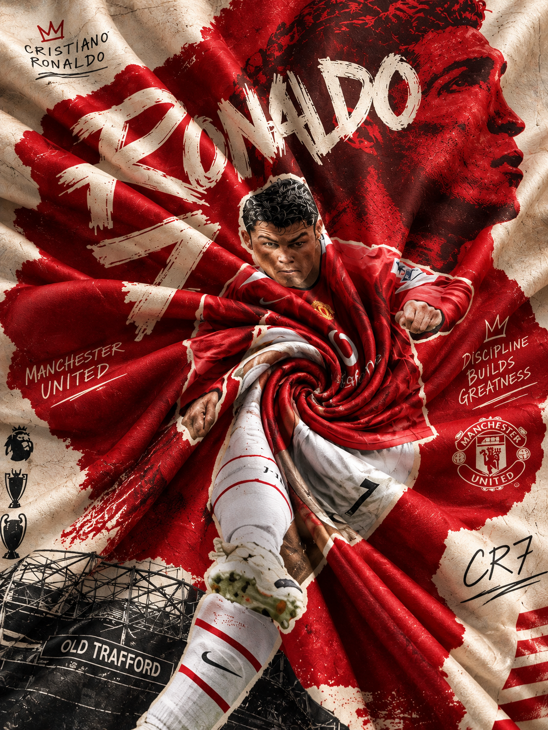 Ronaldo the Number 7 Wall Tapestry