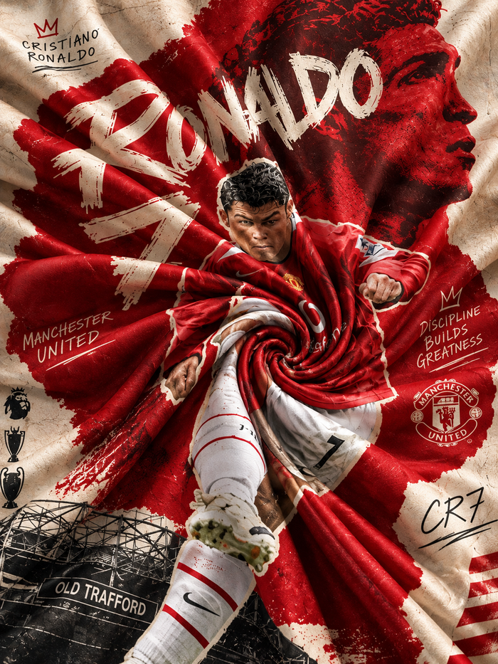 Ronaldo the Number 7 Wall Tapestry